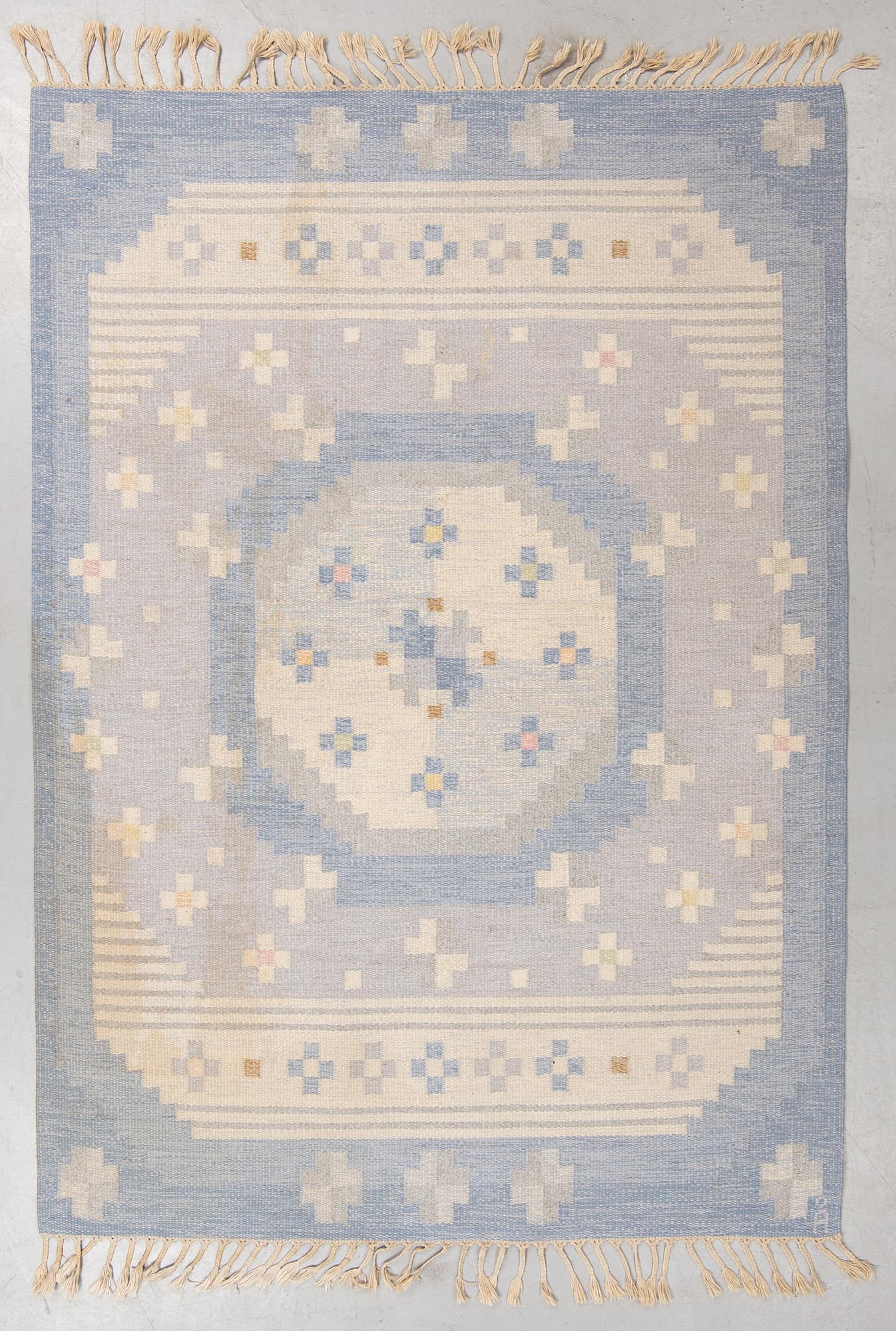 Anna-Johanna Ångström, matto, flat weave, ca 235-236,5 x 165-166 cm, signed Å.