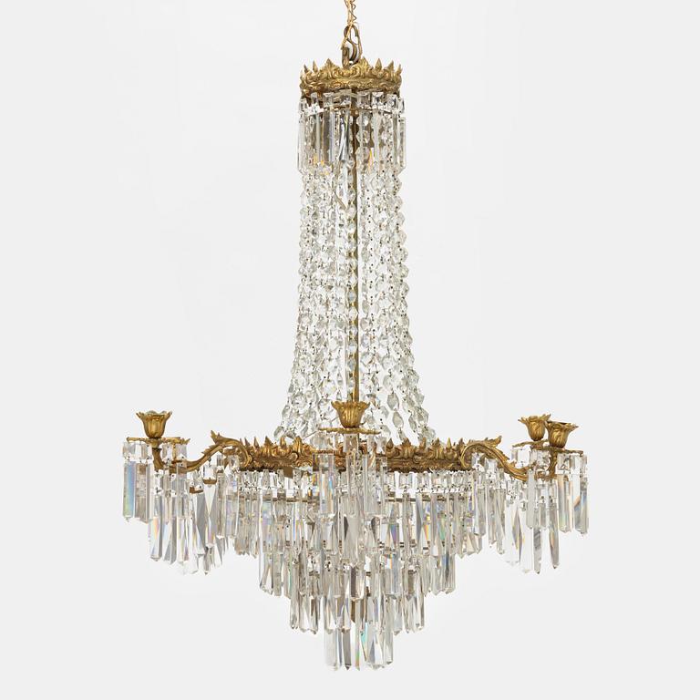 Ljuskrona, oscariansk, omkring år 1900.