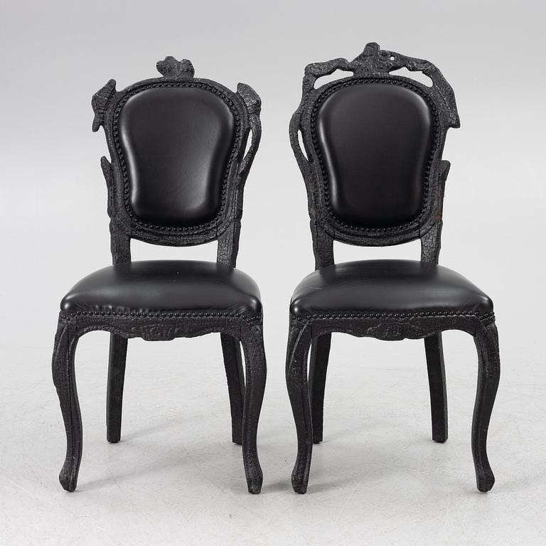 Maarten Baas, 2 st, "Smoke Chair", Moooi.