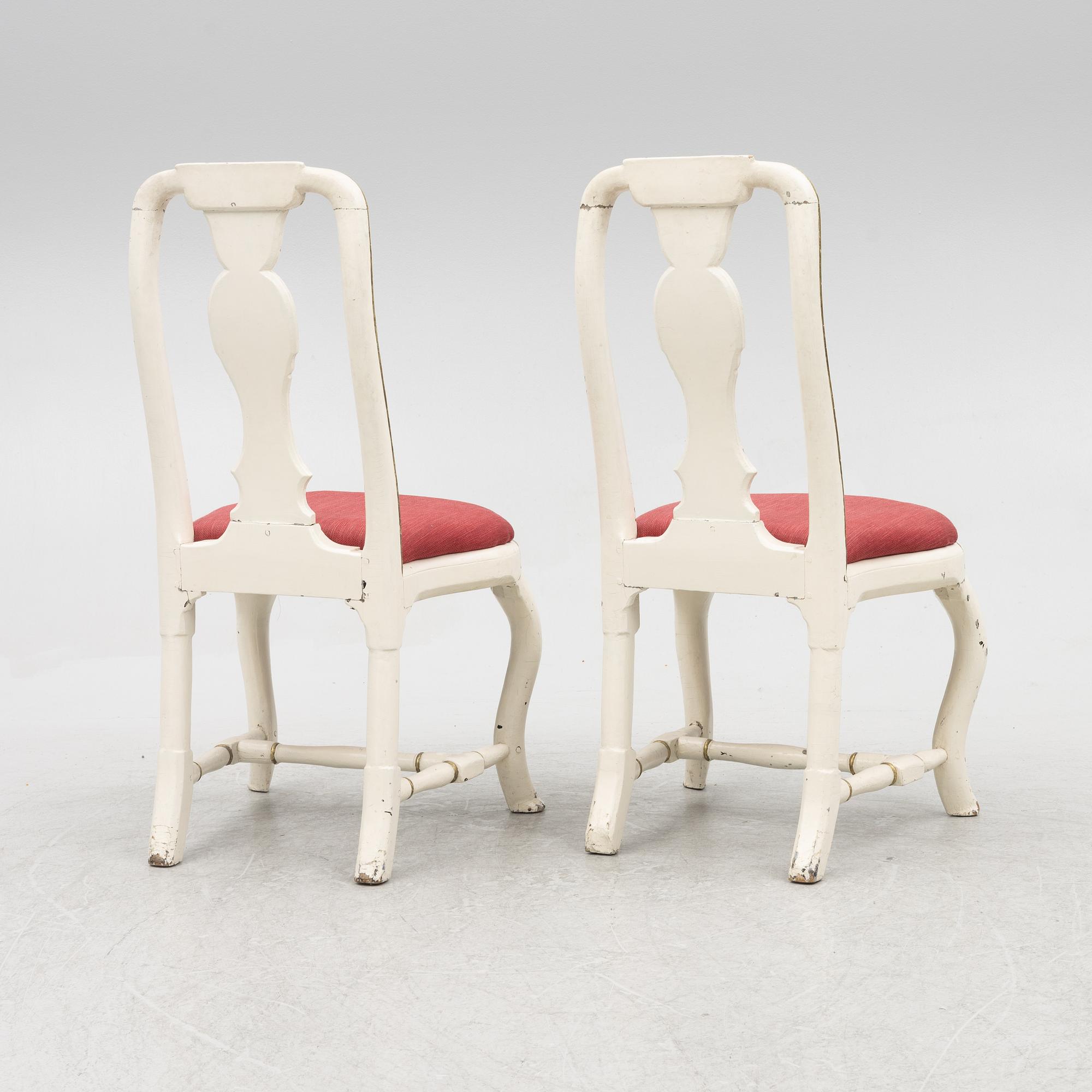 A pair of late Baroque chairs, mid 18th Century.