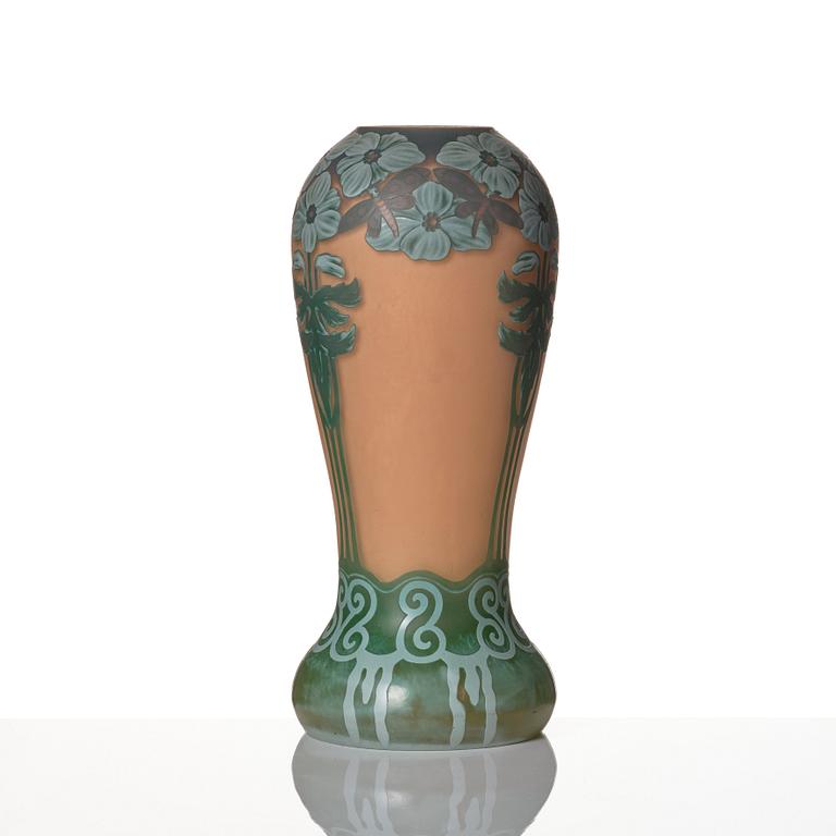 Ellen Meyer, an Art Nouveau cameo glass vase, Reijmyre 1914, no 334.