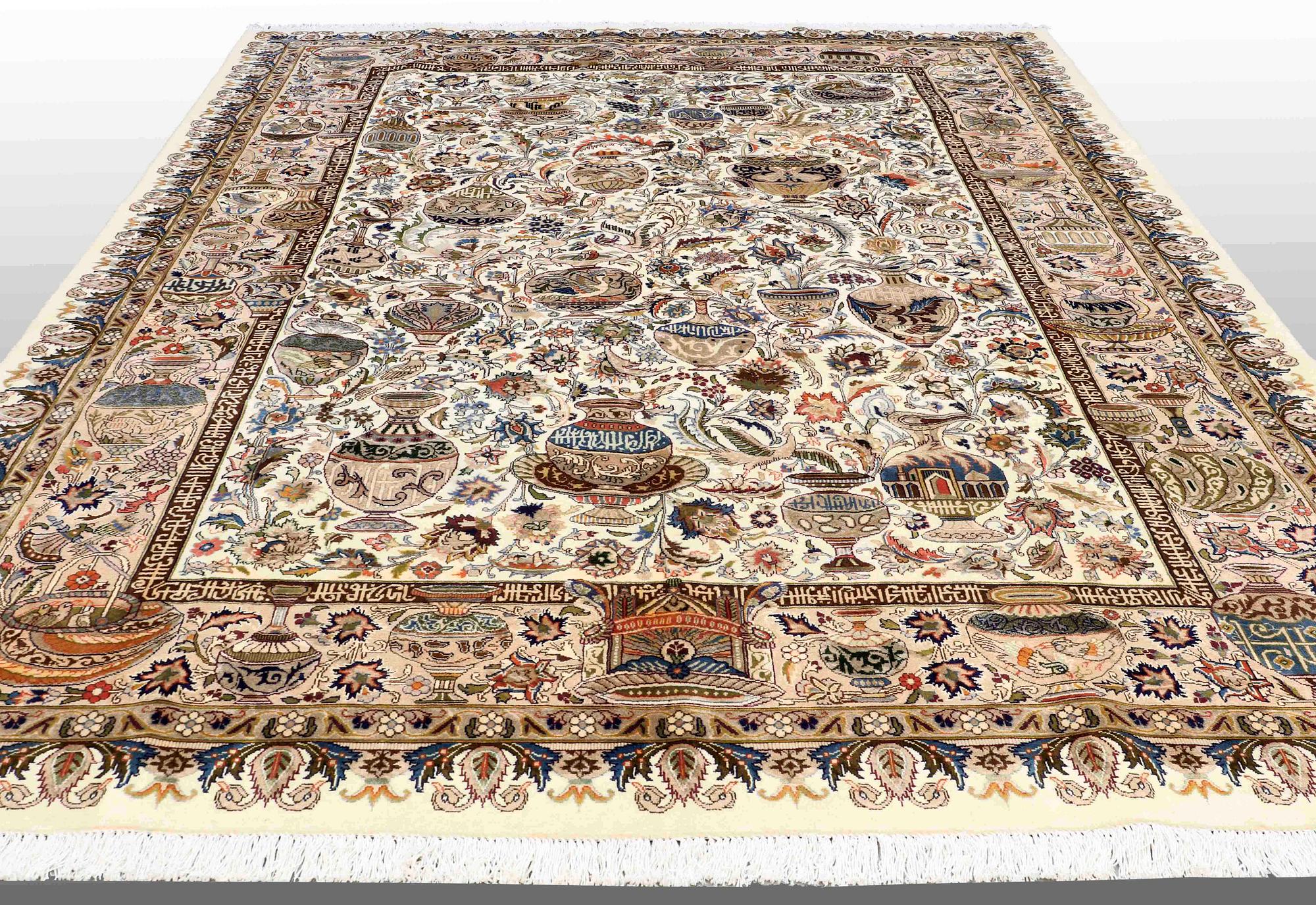 A CARPET, Figural kashmar, ca 392 x 295 cm.