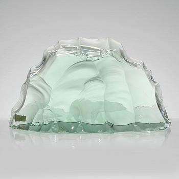 SKULPTUR, "Isberg", glas, Vicke Lindstrand, Kosta Boda, 1950-60-tal.
