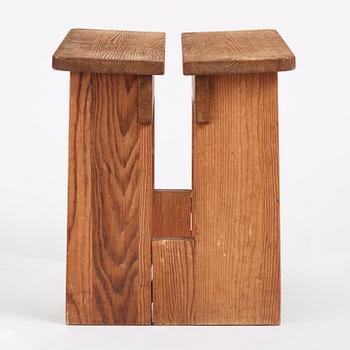 Axel Einar Hjorth, a "Skoga" stained pine stool, Nordiska Kompaniet 1930s.