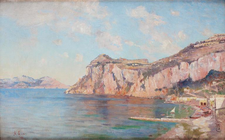 Axel Lindman, Capri, Tiberioklippan vid Sorrentohalvön.
