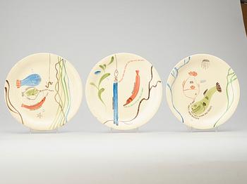 A set of twelve Stig Lindberg 'Löja' plates, Gustavsberg.