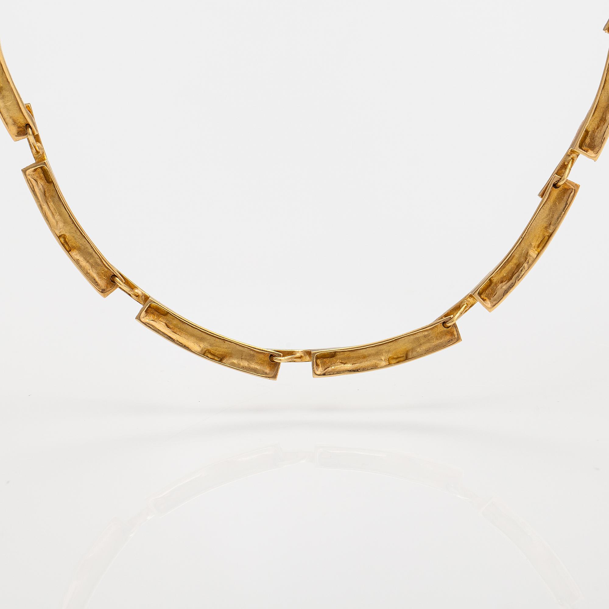 Björn Weckström, "Tundra", an 18K gold necklace. Lapponia 1990.