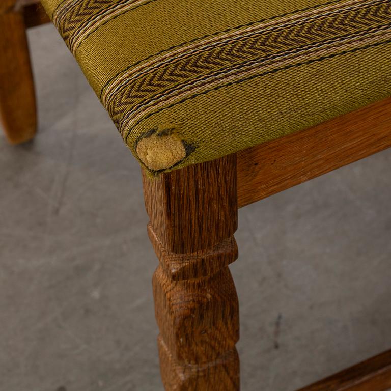 A set of six Danish Henning Kjaerulf chairs, second half of 20th century.