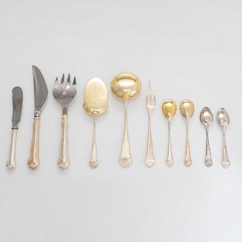 An 8-piece set of silver serving cutlery, 'Chippendale', Kultakeskus, Hämeenlinna 1951-79.