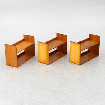 Børge Mogensen, Wall-mounted shelves, 3 pieces, probably Karl Andersson & Söner, second half of the 20th century.