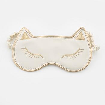 Charlotte Olympia, ballerinaskor/tofflor samt necessär och sovmask, "Cat Nap", storlek S.