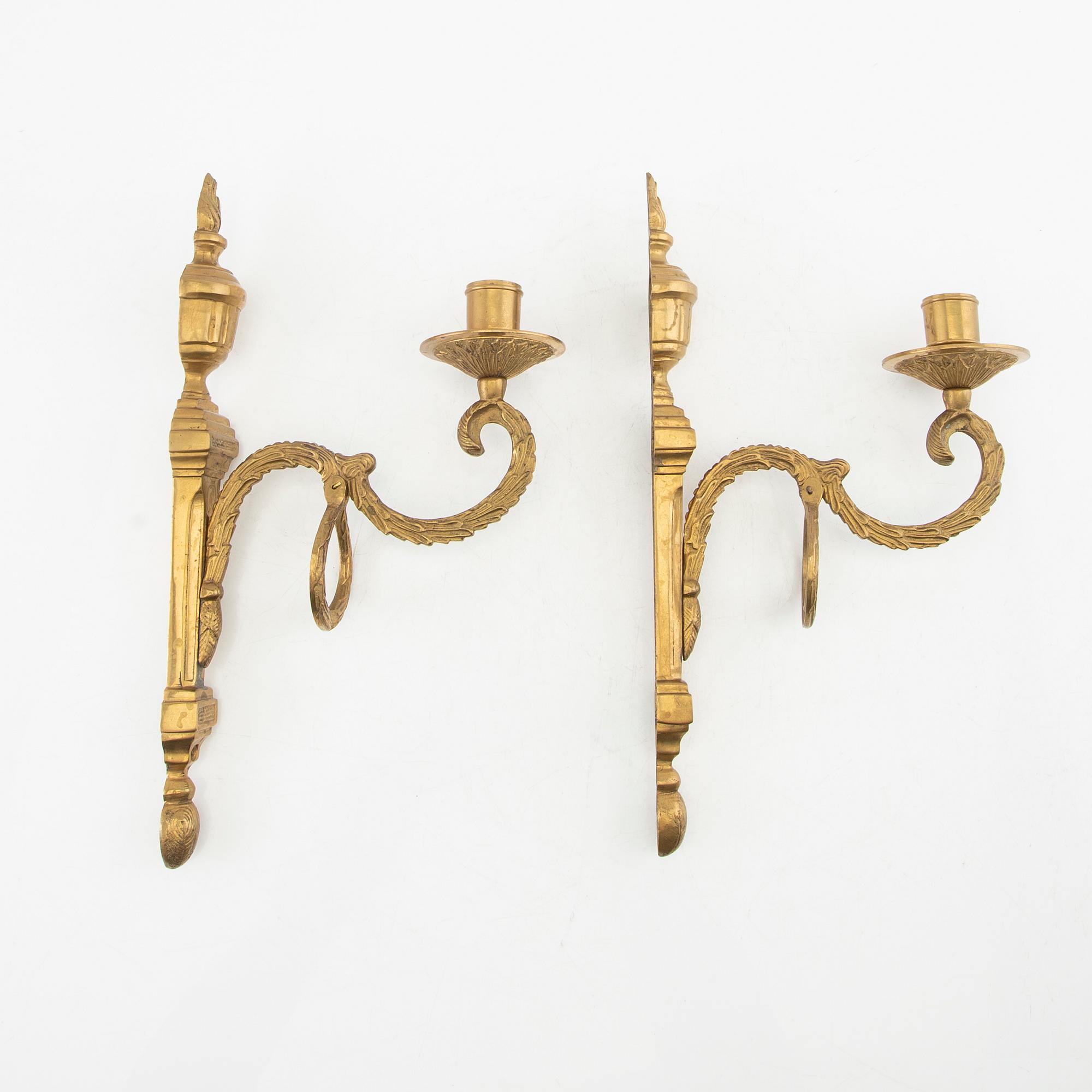 Wall sconces, a pair, "Törne," from IKEA's 18th-century series, 1990s.