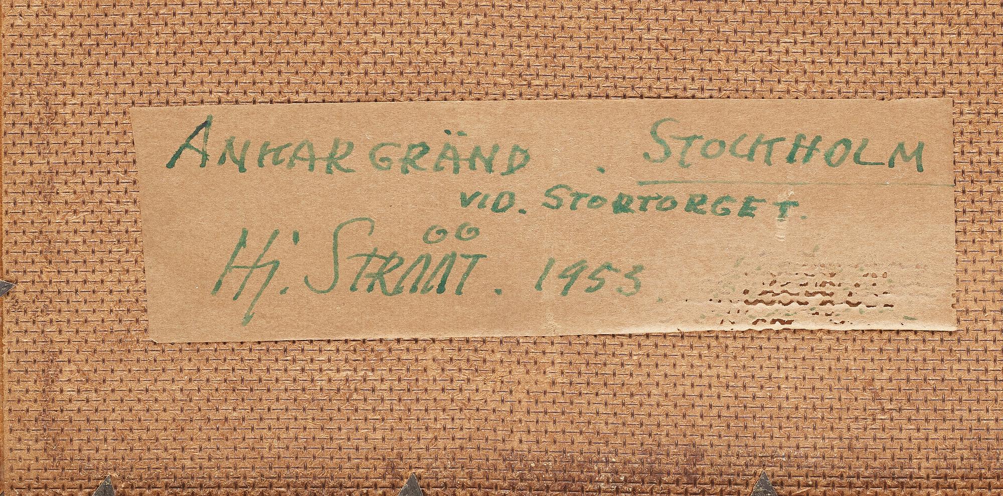 HJALMAR STRÅÅT, oil on panel, signed and dated 1955 verso.