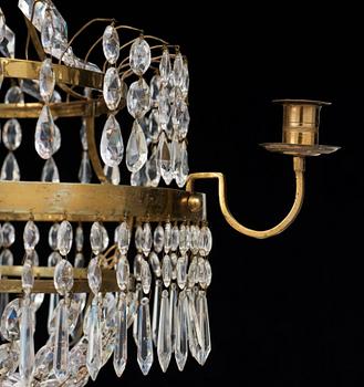 A late Gustavian circa 1800 four-light chandelier.