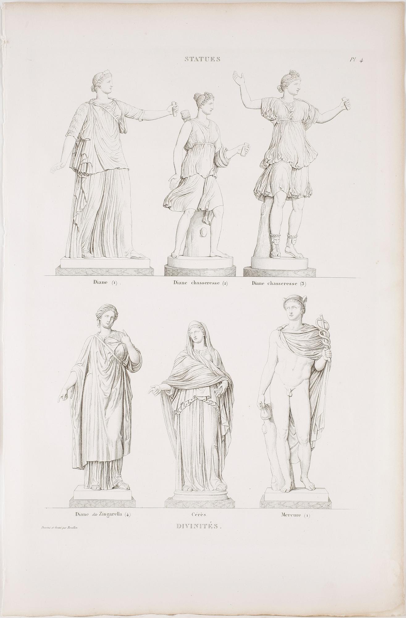 PIERRE BOUILLON, Kopparstick, 2 st, 1800-talets första fjärdedel.