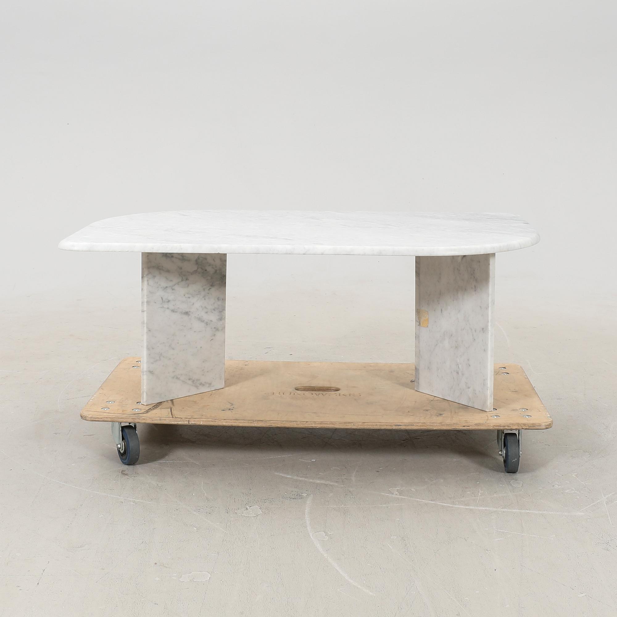 A 21st century marble coffee table.
