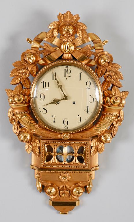 VÄGGPENDYL, gustaviansk stil, 1900-talets mitt.