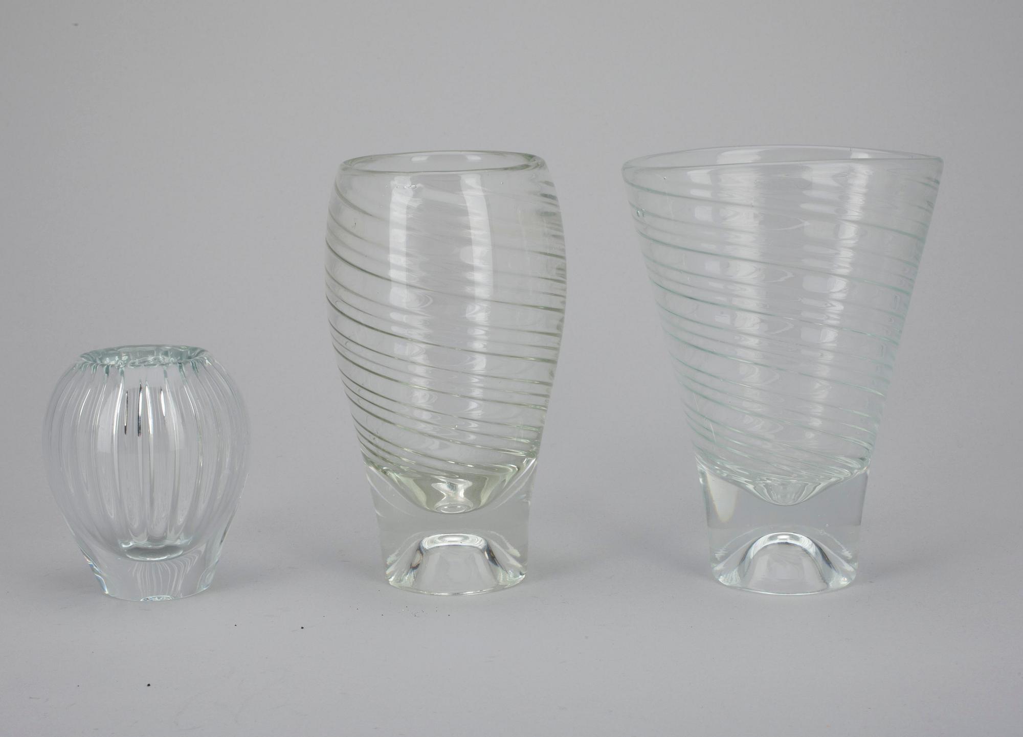 VASER, 3 st, glas, "Löytö" (Fynd)-serien, Tapio Wirkkala.