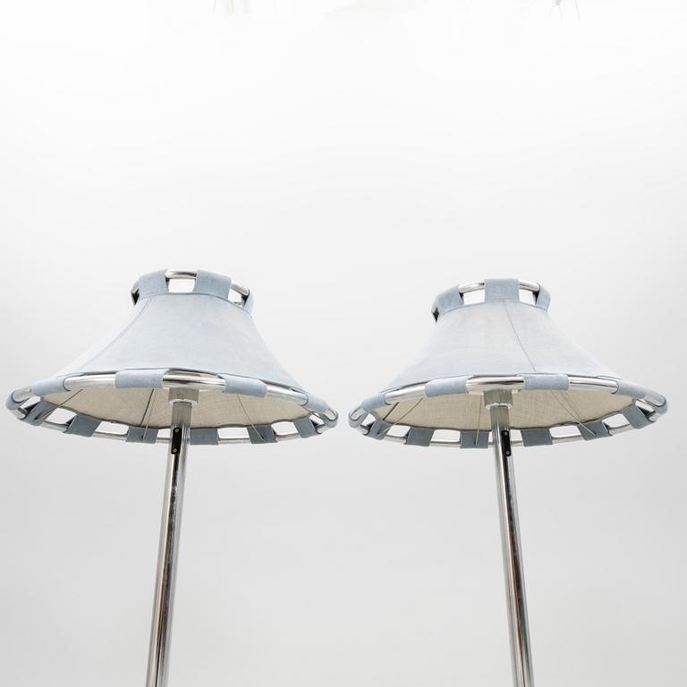 Anna Ehrner Floor Lamps, a Pair, and Ceiling Lamp "Anna" Ateljé Lyktan Århus, Late 20th Century.