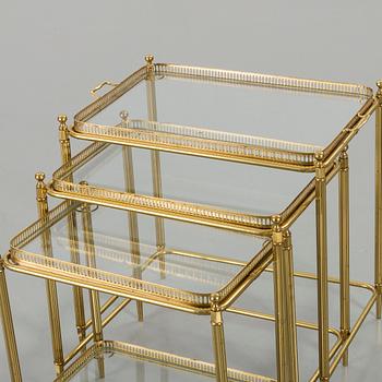 A BRASS NESTING TABLE SECOND HALF  OF 20TH CENTURY,