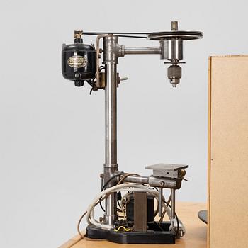 Watchmaking tools and spare parts, including a lathe by Lorch.