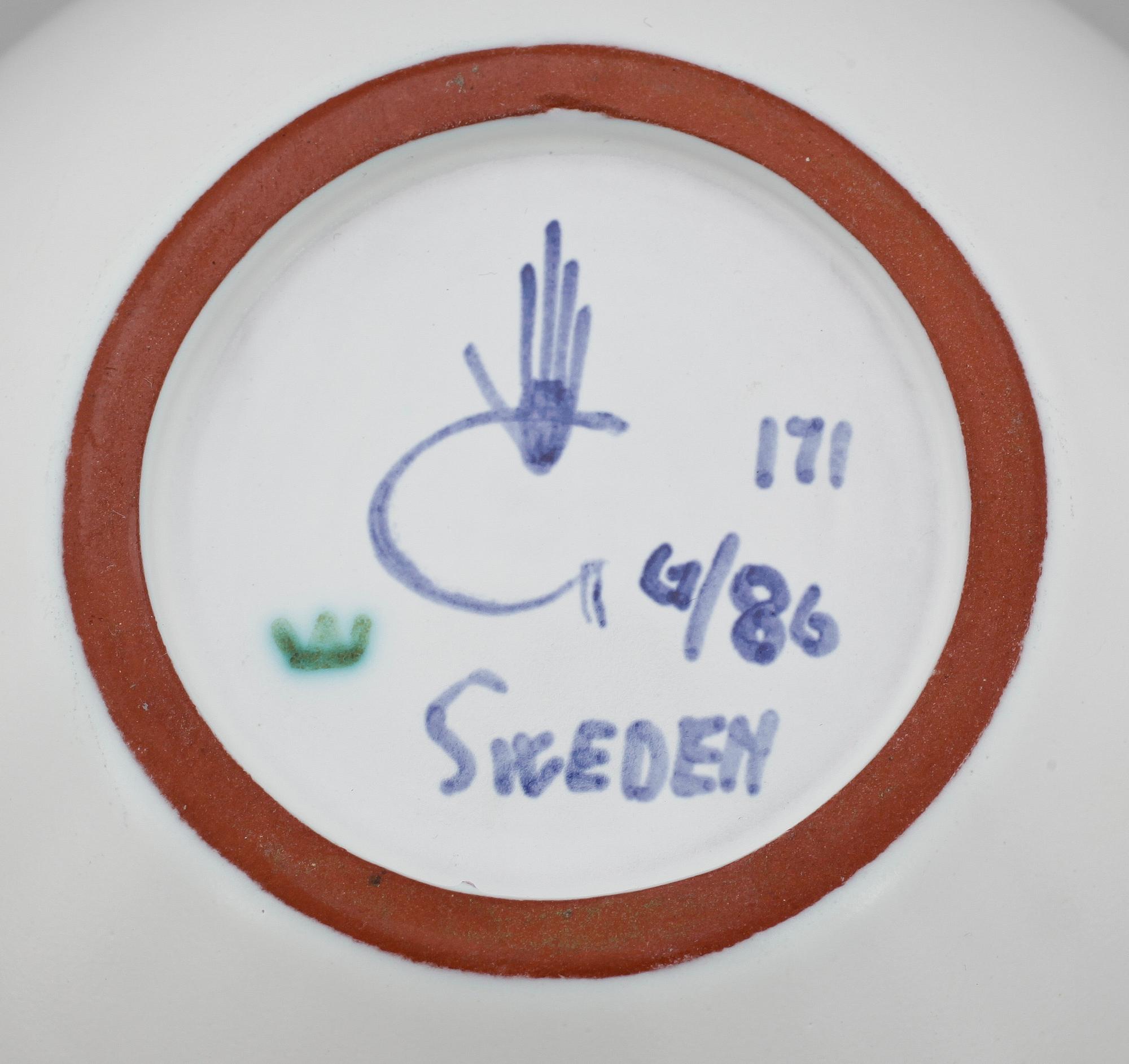 SKÅL, fajans, Stig Lindberg, Gustavsberg, sign.