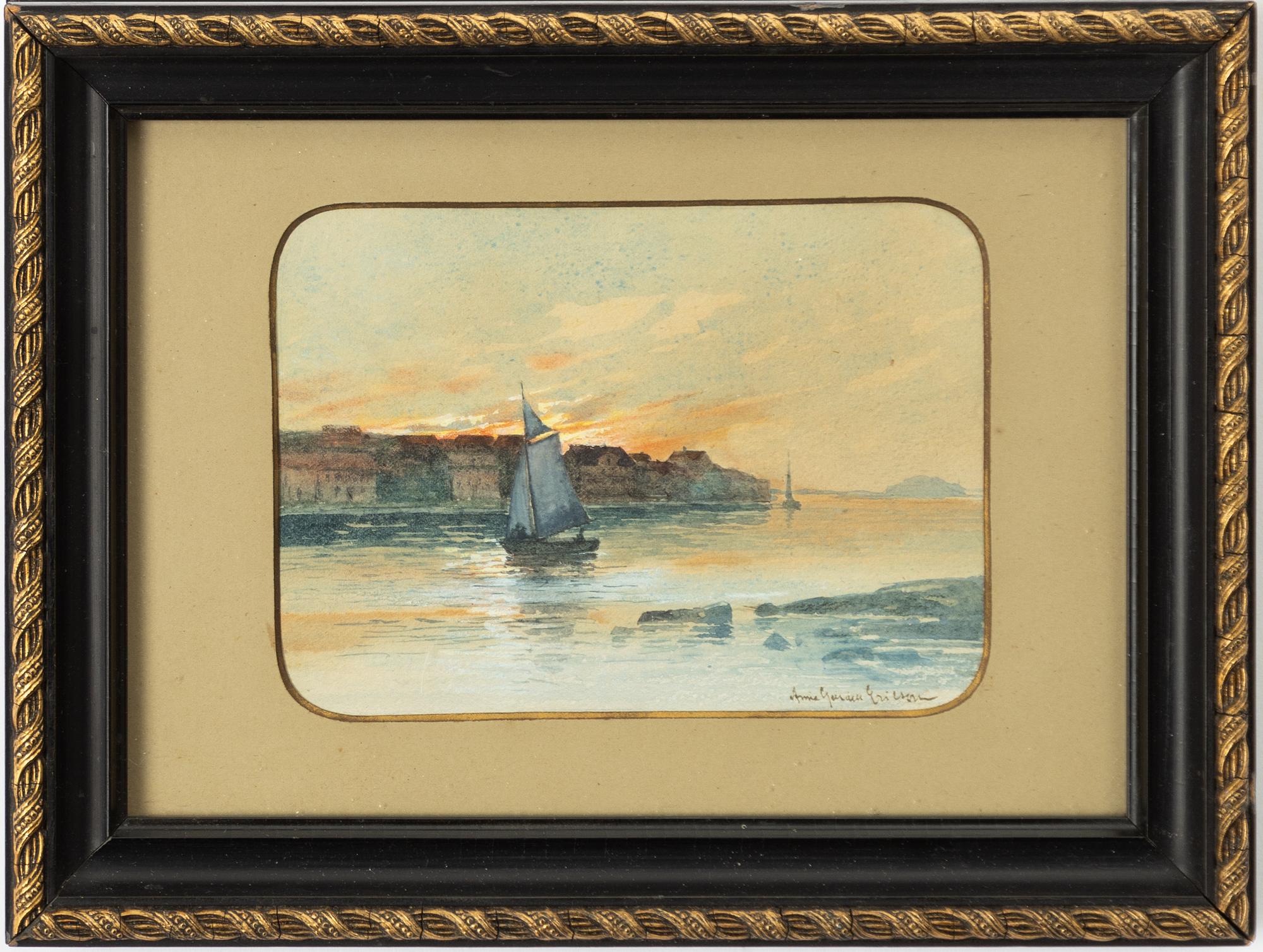 Anna Gardell-Ericson, Segelbåtar i skymningen.