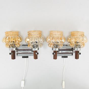 HELENA TYNELL, A pair of wall lamps for Glashütte Limburg from second half of 19th century.