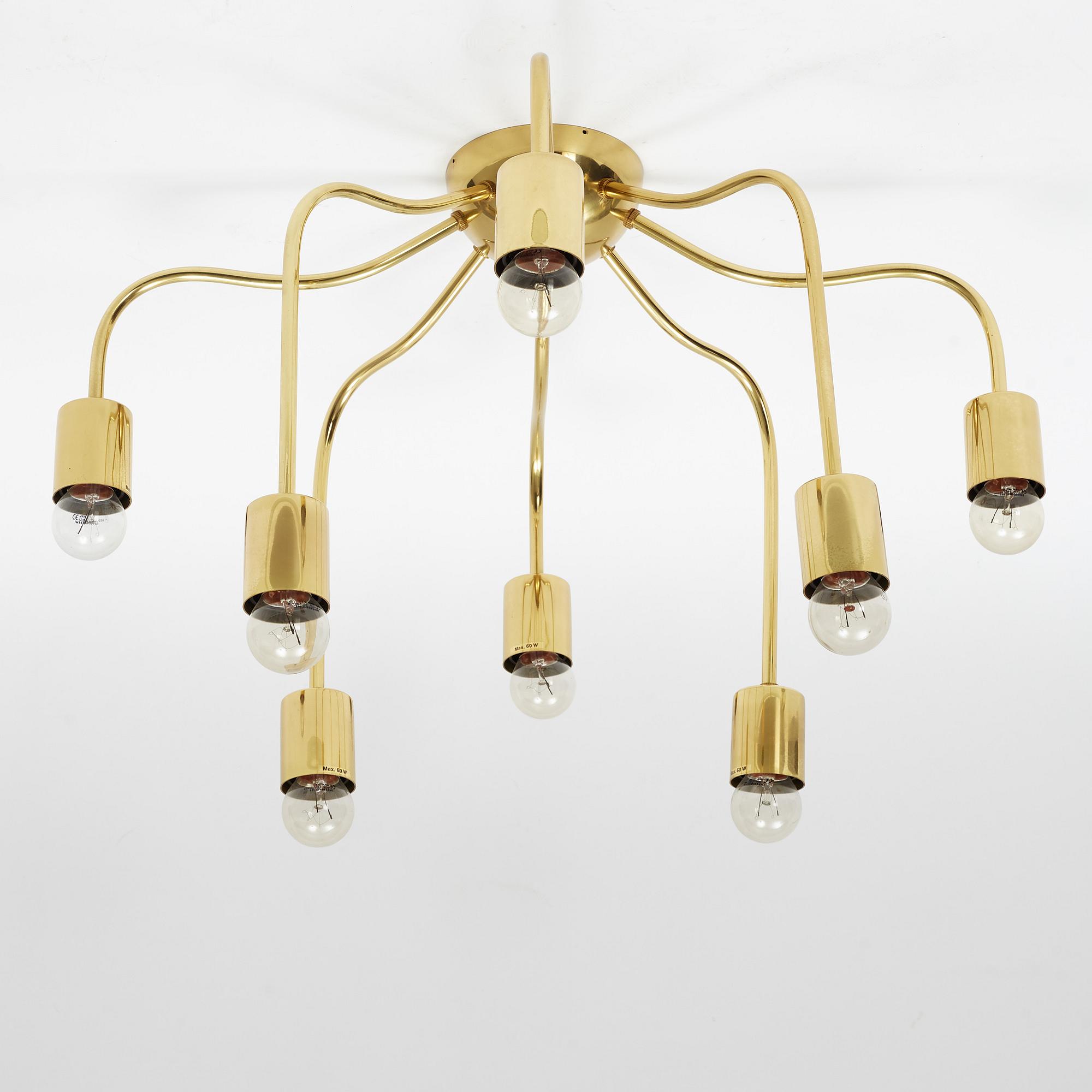 Josef Frank, a brass ceiling lamp, model 2358, Firma Svenskt Tenn, Sweden.