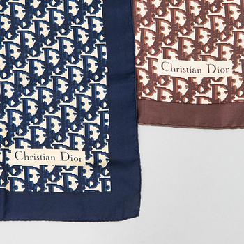 Christian Dior, two silk scarves.