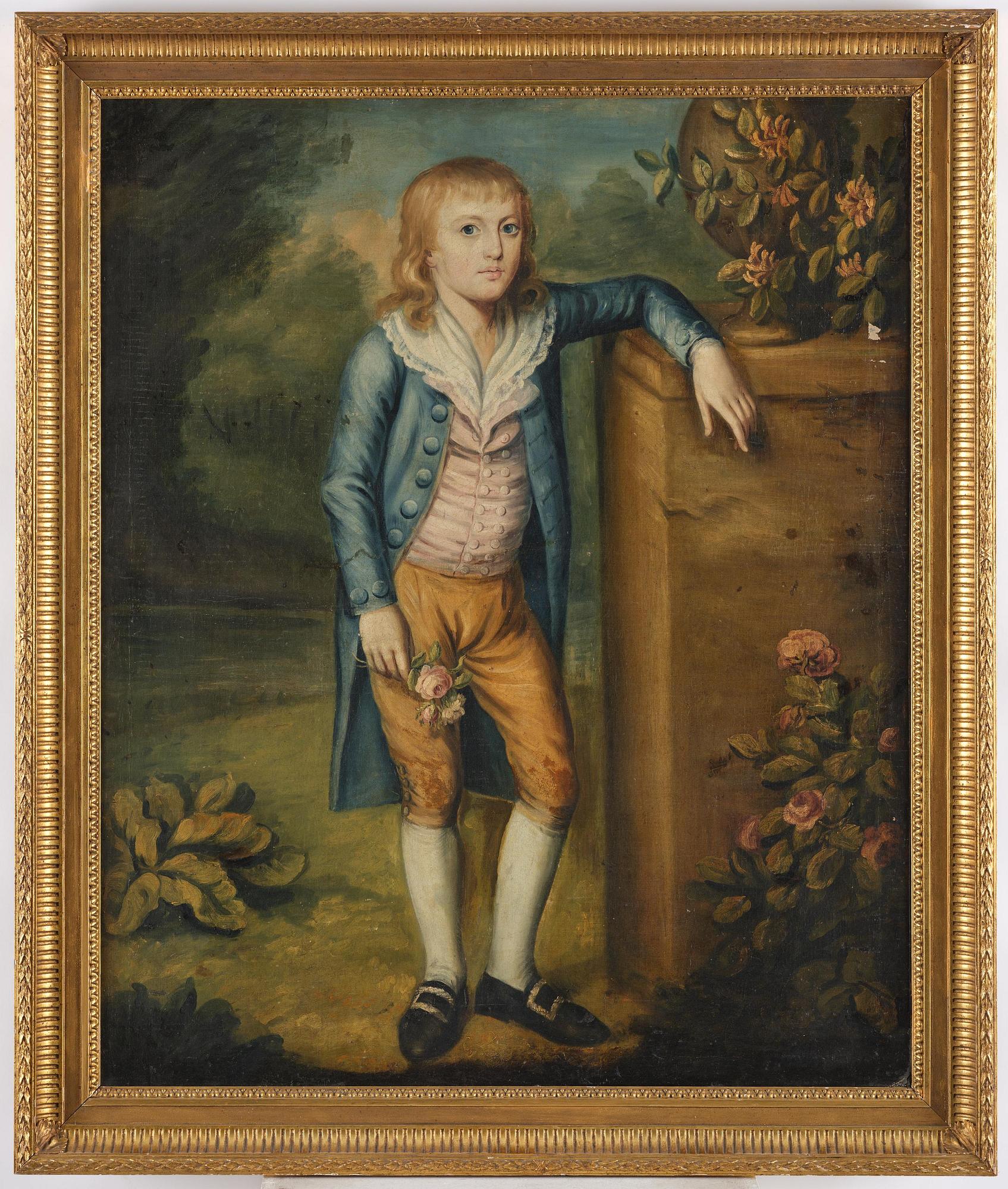 Nathaniel Hone, follower of, Portrait of a Boy in a Blue Coat.