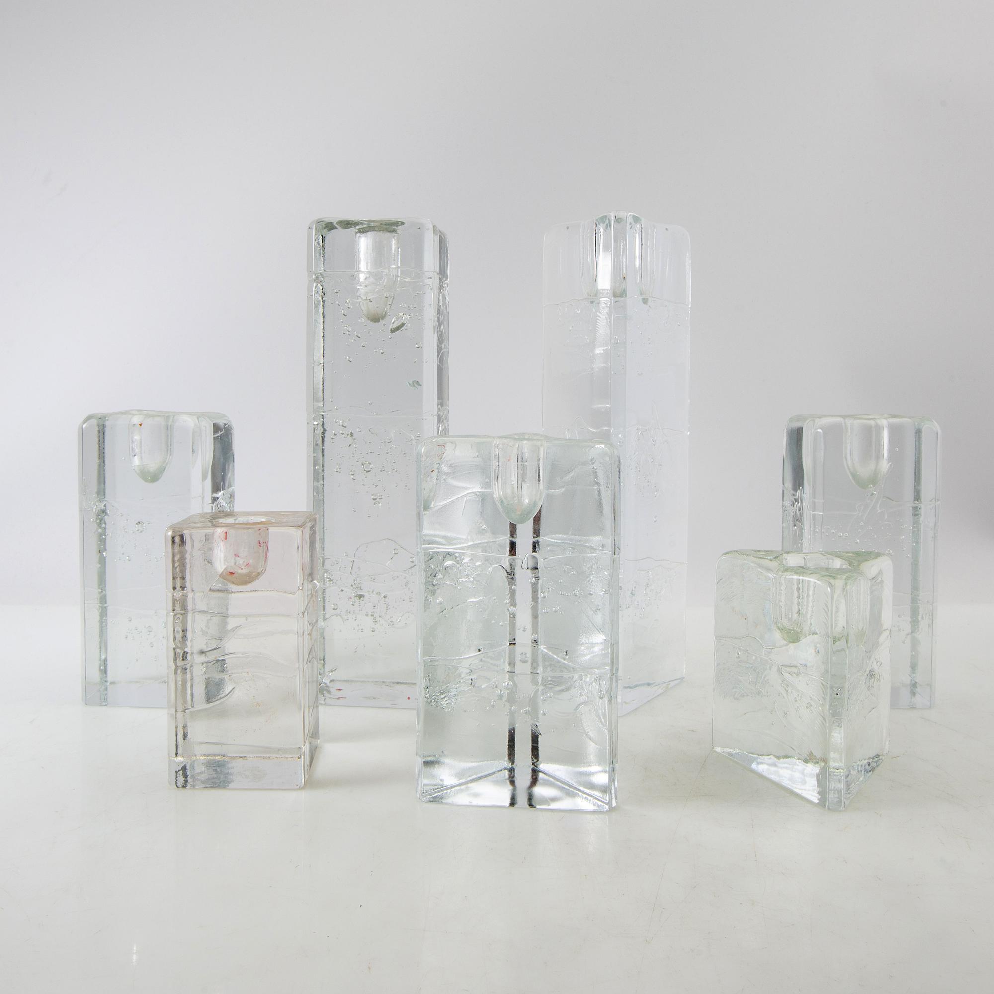 Timo Sarpaneva, candlesticks, 11 pcs, "Arkipelago", and candlesticks, 2 pcs, "Arktia", Iittala.