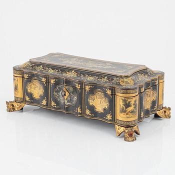 A Chinese lacquered gaming set, late Qing dynasty.