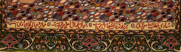 MATTO, an old Tabriz figural, ca 126,5-129,5 x 97,5-98,5 cm.