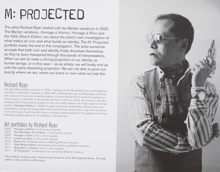 RICHARD RYAN, 7 st, färgseriegrafier i mapp, signerade.