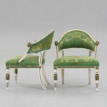 A pair of late Gustavian armchairs by Ephraim Ståhl (master in Stockholm 1794-1820).