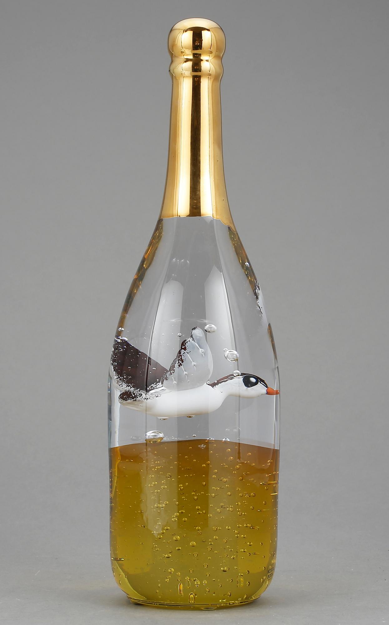 SKULPTUR, glas, Kjell Engman, Kosta Boda, signerad.