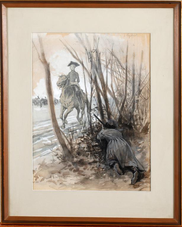 ALBERT EDELFELDT, blandteknik, sign.