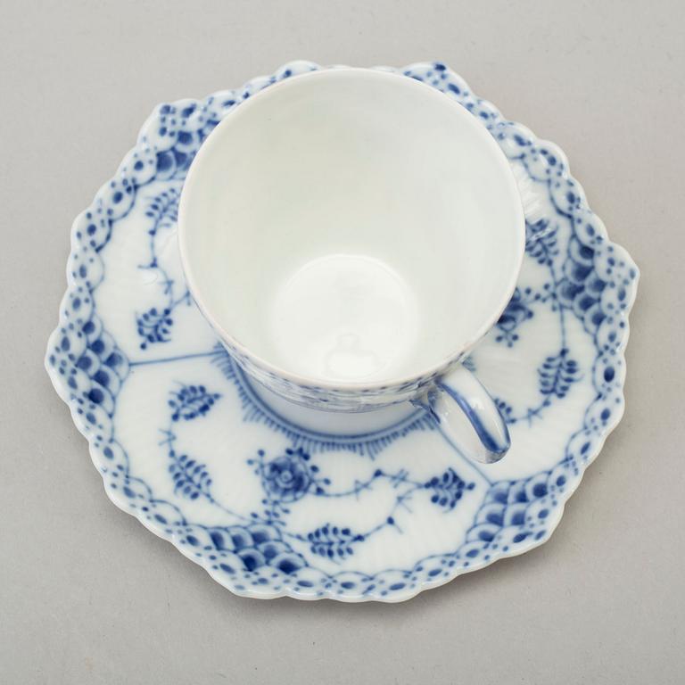 A 9 pieces porcelain table ware 'Musselmalet' from Royal Copenhagen, Denmark.