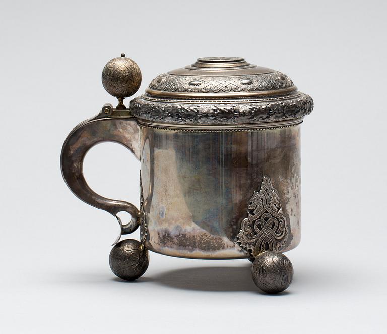 DRYCKESBÄGARE, silver, GAB, Stockholm, 1923. Vikt 1000g.