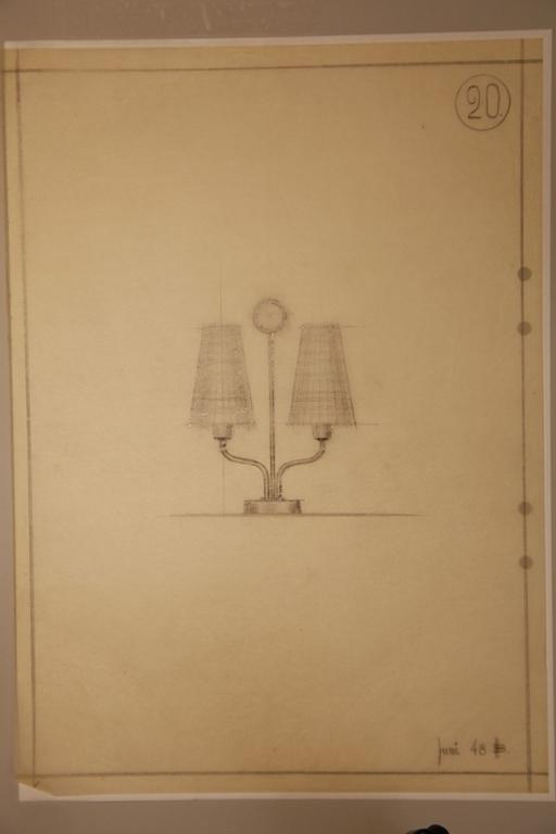 Hans Bergström, bordslampa, modell "20", ateljé Lyktan, Åhus, 1940-50-tal.