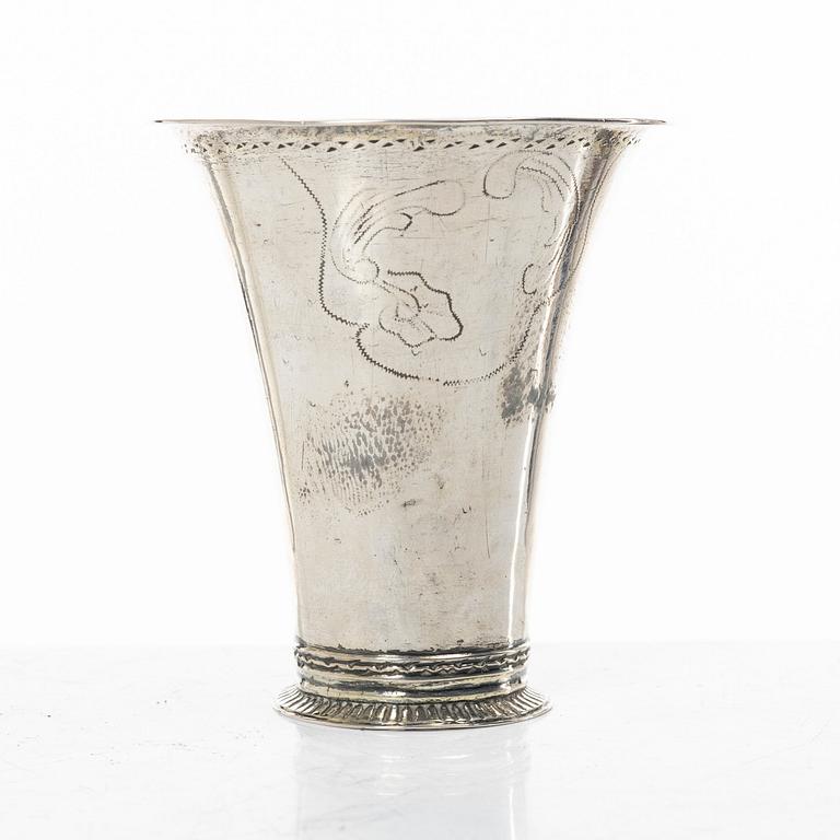 A Swedish silver beaker, mark of Samuel Zettersteen, Lidköping 1771.