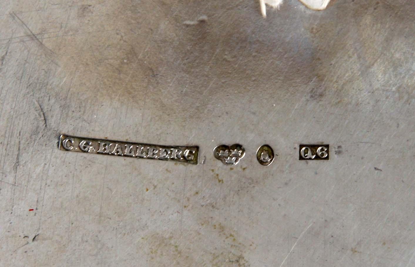 PRISPOKAL MED LOCK, silver. C.G Hallberg 1894.