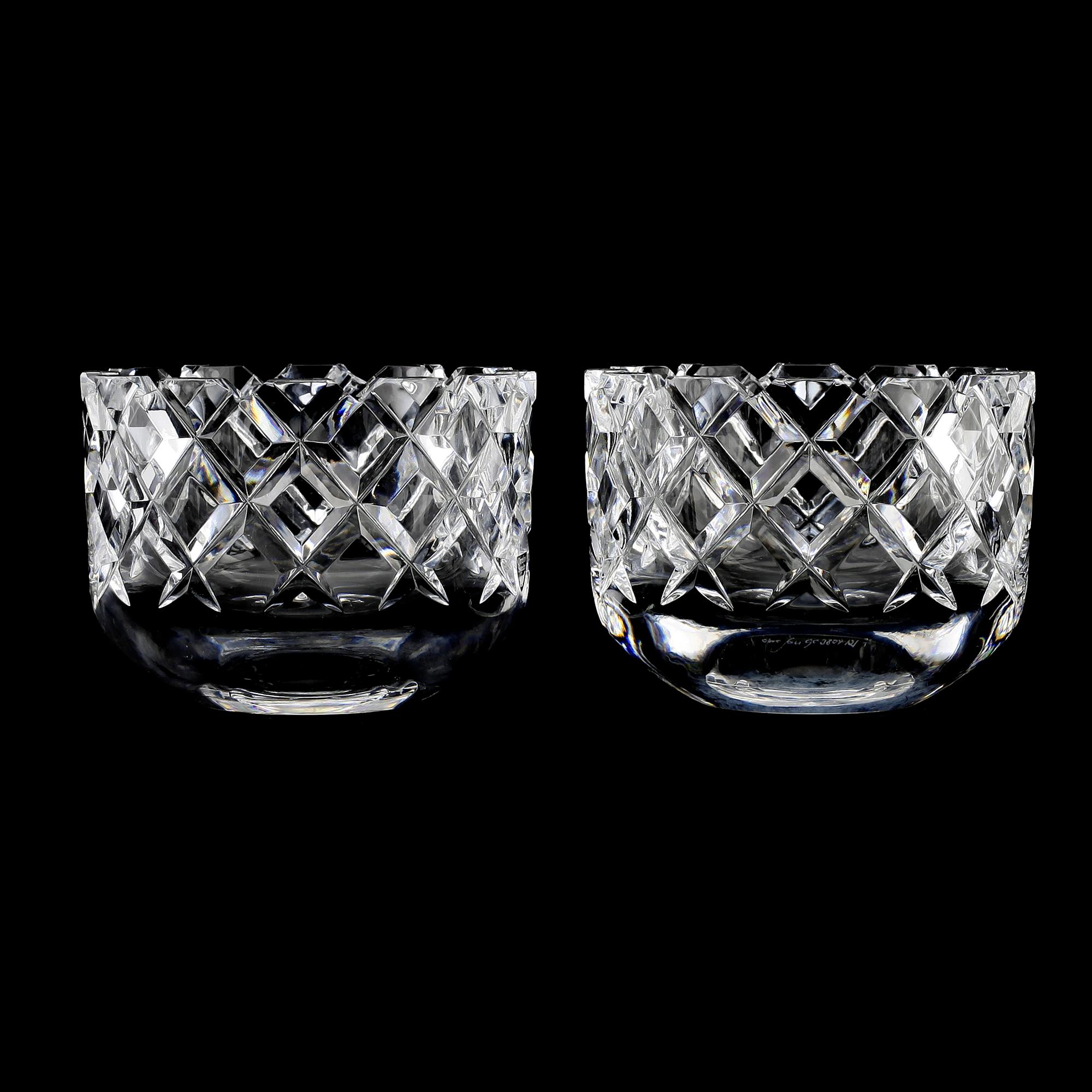 SKÅLAR, 1 par, glas, "Sofiero", Gunnar Cyrén, Orrefors.