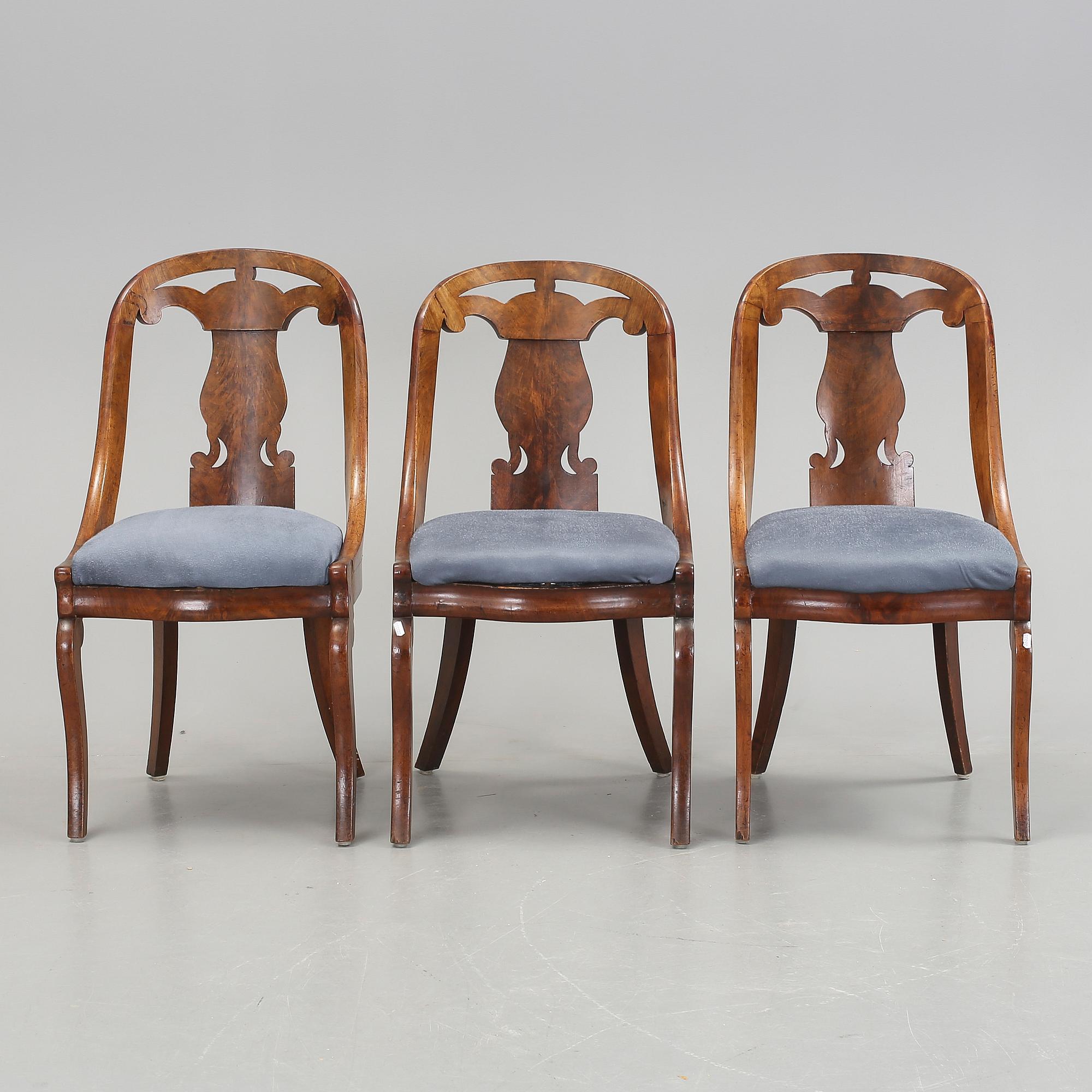 STOLAR, 3 st, sk Göteborgsstolar, 1800-tal.