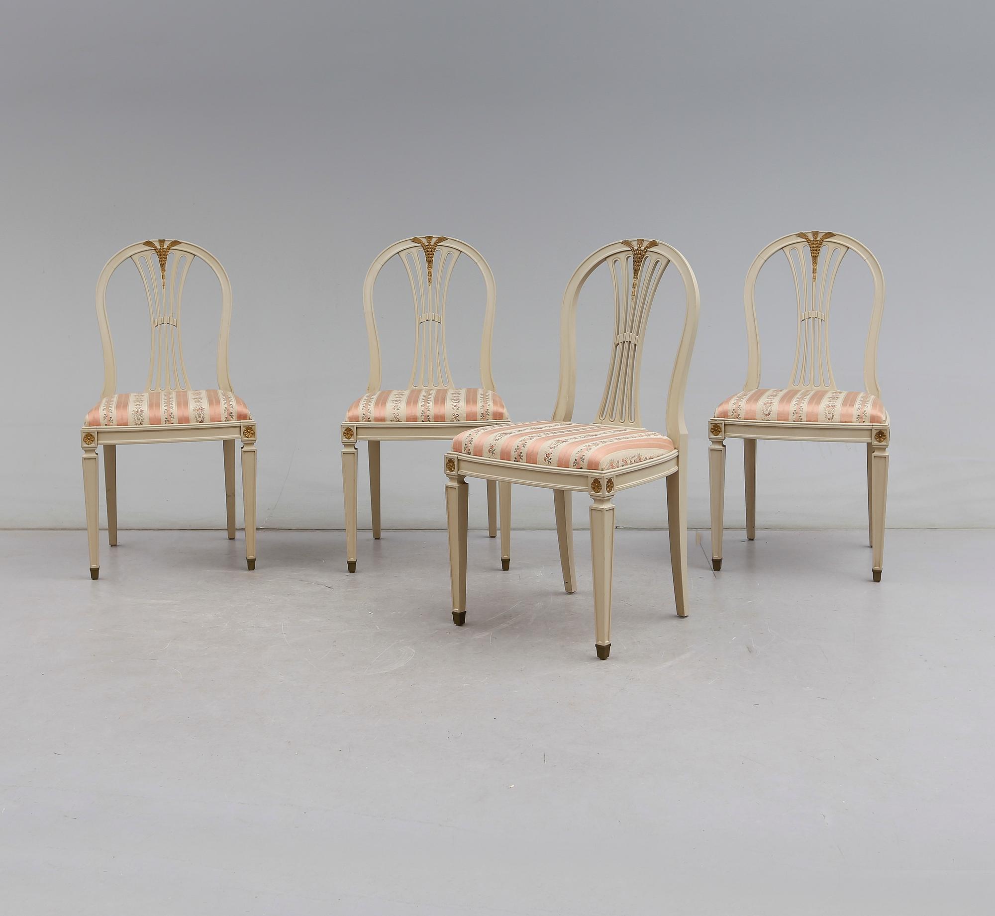 STOLAR, 4 st, gustaviansk stil, 1900-talets andra hälft.