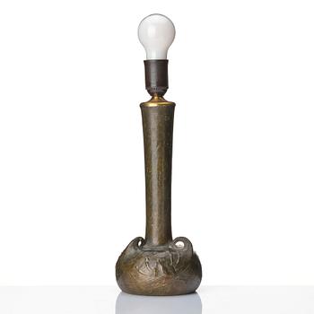 Emy Wahlström, bordslampa, Hugo Elmquist, brons, Stockholm, jugend.