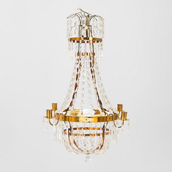 A Gustavian style chandelier, first half of the 20th century.