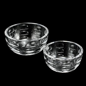 SKÅLAR, 2 st, "Tusen Fönster", Simon Gate, Orrefors, 1900-tal.