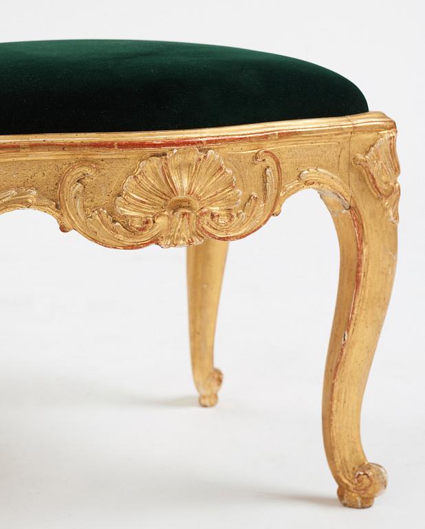 A pair of Swedish rococo stools.